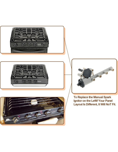 Kit de Encendedor Piezoeléctrico 4 Salidas Furrion para Estufa RV