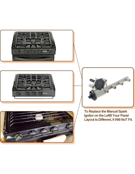 Kit de Encendedor Piezoeléctrico 4 Salidas Furrion para Estufa RV