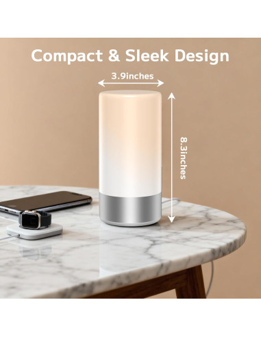 Lámpara de Mesa Táctil LED Famigreta T6 RGB 3 Niveles 19.3cm