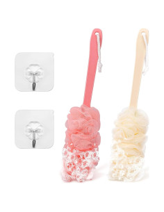 Esponja de Espalda para Ducha NICEMOVIC 43 cm Beige y Rosa