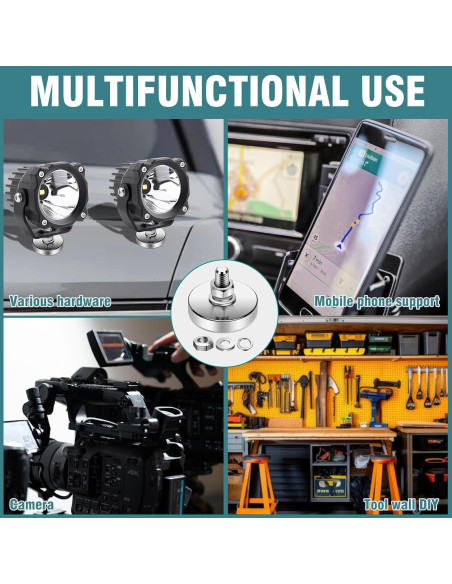 Imán Redondo Neodimio 36mm 68kg con Tornillos y Tuercas - 4 Pzs