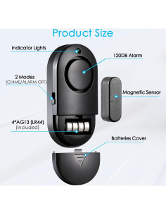 Alarma de Puerta y Ventana Rinetiy 120 DB Seguridad Hogar 2