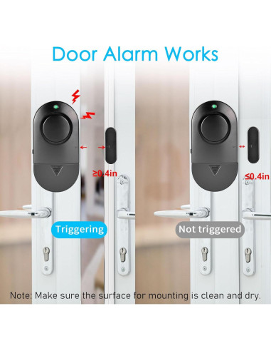 Alarma de Puerta y Ventana Rinetiy 120 DB Seguridad Hogar