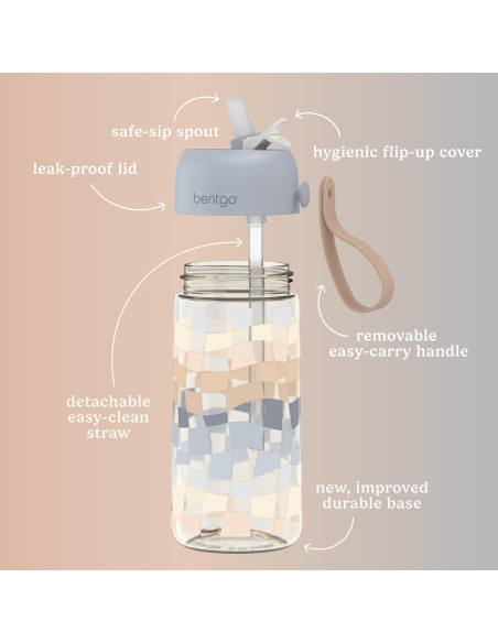 Botella de Agua Bentgo Kids 15 oz Tritan Gradiente Cuadrados