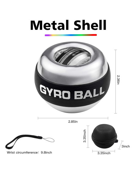 Ejercitador de Muñeca Giroscópico IPJIB - Bola de Torque Metal 1 Unidad