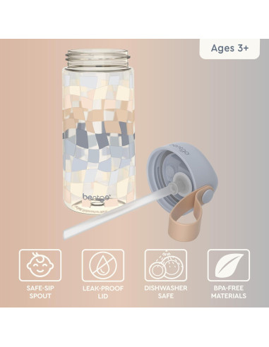 Botella de Agua Bentgo Kids 15 oz Tritan Gradiente Cuadrados