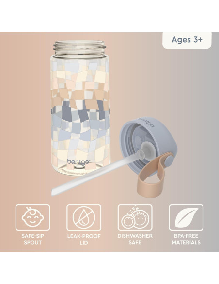 Botella de Agua Bentgo Kids 15 oz Tritan Gradiente Cuadrados