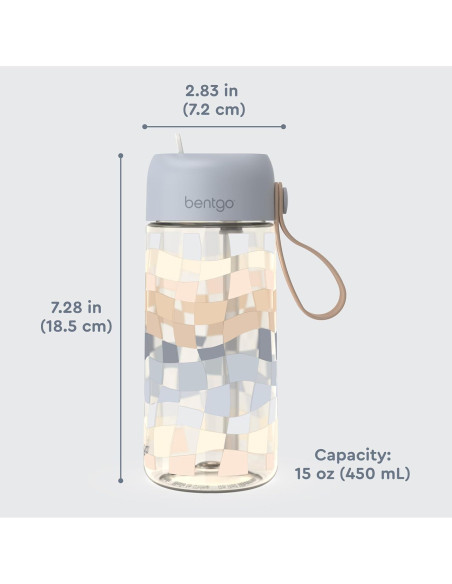 Botella de Agua Bentgo Kids 15 oz Tritan Gradiente Cuadrados