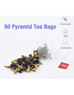 50 Bolsitas de Té de Flor de Mariposa Azul Secas - VitalForest 2