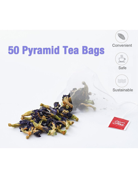 50 Bolsitas de Té de Flor de Mariposa Azul Secas - VitalForest