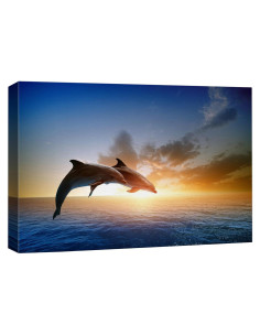 Lienzo Wall26 Delfines al Atardecer 45.72x30.48cm
