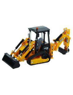 Tractor JCB 1CXT 1:32, cargadora retroexcavadora de juguete