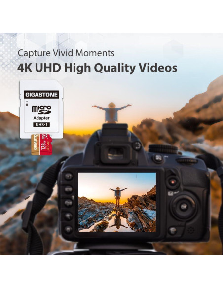 GIGASTONE Tarjeta Micro SD 128GB + Lector USB Tipo C 4K