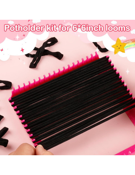 600 Anillos de Telar Negros DNPHRPY para Manualidades DIY