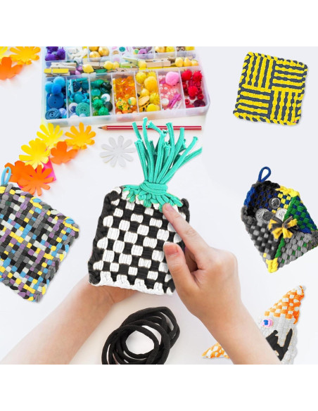 600 Anillos de Telar Negros DNPHRPY para Manualidades DIY