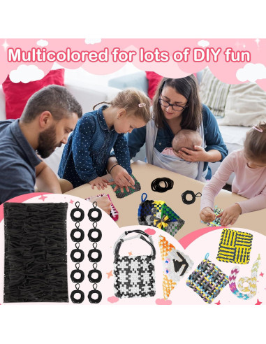 600 Anillos de Telar Negros DNPHRPY para Manualidades DIY