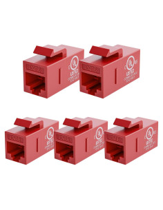 Acoplador Keystone CAT6 VCE Rojo Hembra a Hembra 5-Pack