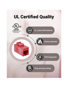 Acoplador Keystone CAT6 VCE Rojo Hembra a Hembra 5-Pack 2