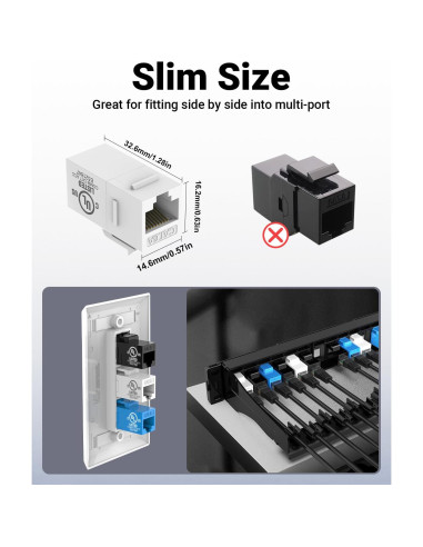 Acoplador Keystone CAT6 VCE Rojo Hembra a Hembra 5-Pack