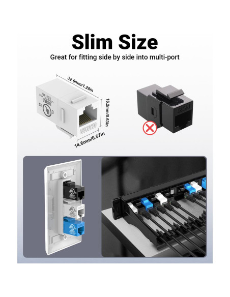 Acoplador Keystone CAT6 VCE Rojo Hembra a Hembra 5-Pack