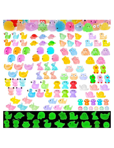 120 Piezas Animales Miniatura Resplandecientes QAUYETM