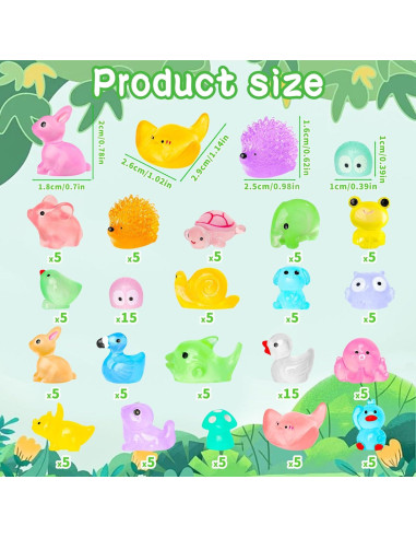 120 Piezas Animales Miniatura Resplandecientes QAUYETM