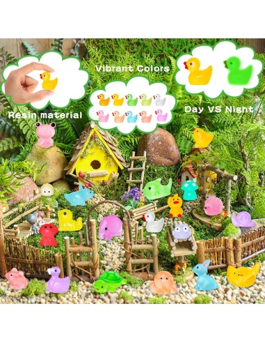 120 Piezas Animales Miniatura Resplandecientes QAUYETM