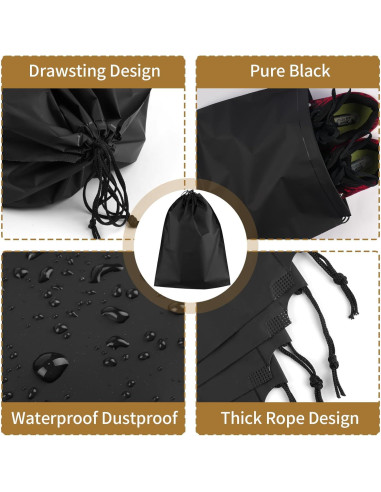 20 Bolsas Negras para Zapatos de Viaje COIDEA 39.9x30cm