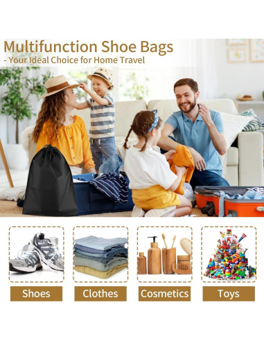 20 Bolsas Negras para Zapatos de Viaje COIDEA 39.9x30cm