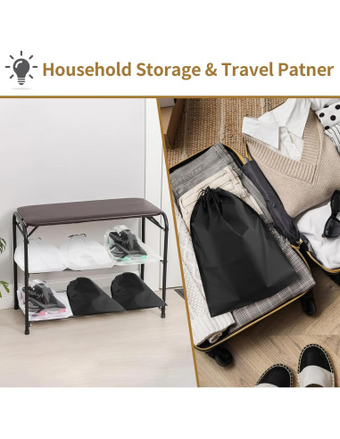 20 Bolsas Negras para Zapatos de Viaje COIDEA 39.9x30cm