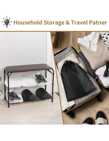 20 Bolsas Negras para Zapatos de Viaje COIDEA 39.9x30cm