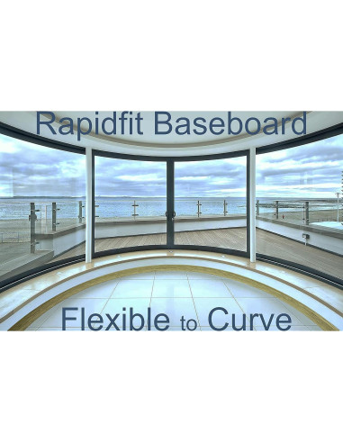 Moldura de zócalo de goma Stelalloy 4" x 5m Impermeable