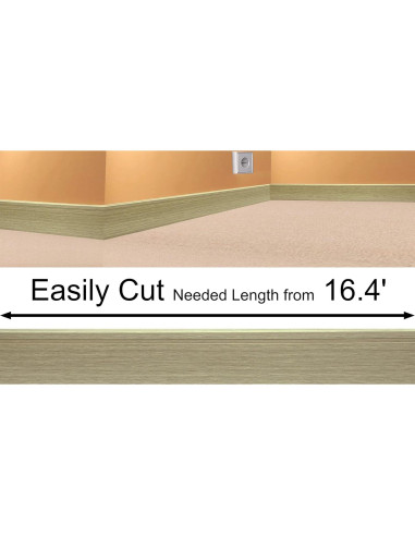 Moldura de zócalo de goma Stelalloy 4" x 5m Impermeable