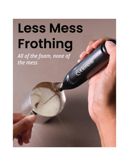 Varita Espumadora de Leche Elementi Rosa Brillante - Batidor Eléctrico