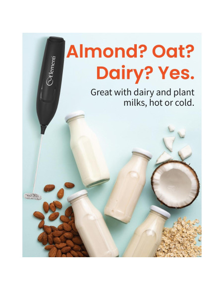 Varita Espumadora de Leche Elementi Rosa Brillante - Batidor Eléctrico