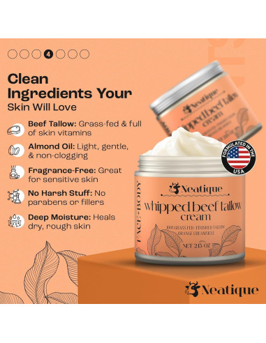 Grasa de Res Alimentada con Pasto Neatique 60.3g Hidratante Piel