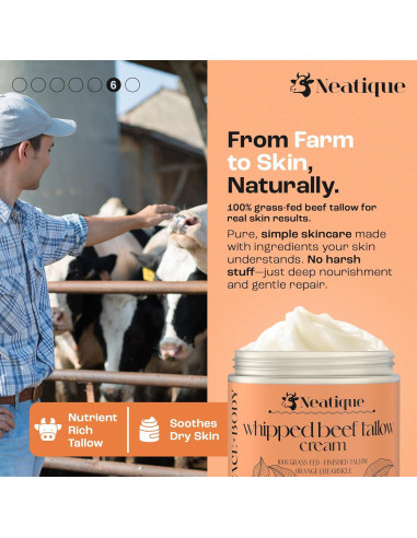 Grasa de Res Alimentada con Pasto Neatique 60.3g Hidratante Piel