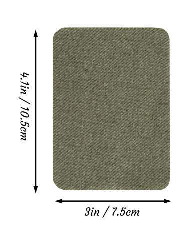 12 Piezas Parches de Tela Algodón J.CARP Verde Oscuro 10.5x7.5cm