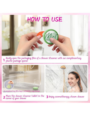 Bombas de Ducha Aromaterapia HFHO - 8 Fragancias Naturales