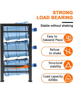 Soporte para Botellas de Agua Semoprus 5 Galones 6 Botellas 2