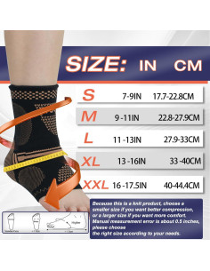 Férula de Tobillo de Cobre DRNAIETY - Compresión para Dolor y Esguince (L) 2