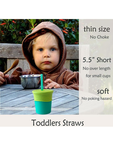 Popotes de Silicona Reutilizables Tegion para Niños 14 cm