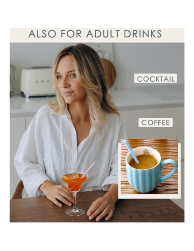 Popotes de Silicona Reutilizables Tegion para Niños 14 cm