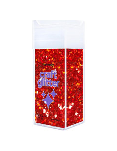Glitter Hemway 110g Rojo Holográfico Super Chunky para Manualidades