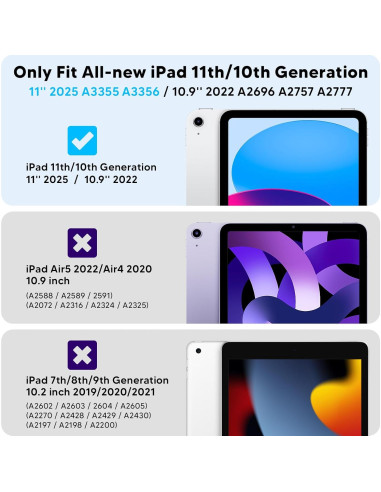 Funda BLOSOMEET para iPad A16 11" y 10.9" con Protector