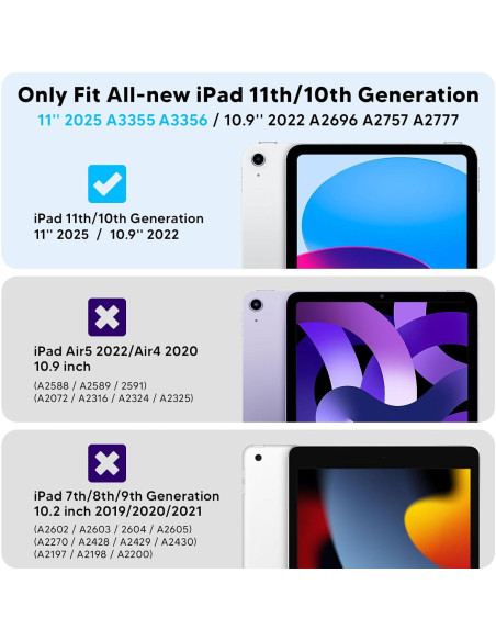 Funda BLOSOMEET para iPad A16 11" y 10.9" con Protector
