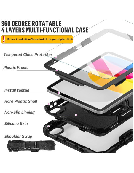Funda BLOSOMEET para iPad A16 11" y 10.9" con Protector