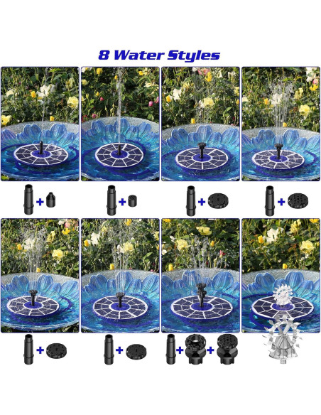 Bomba de Fuente Solar AISITIN 3.5W con Batería 1800mAh