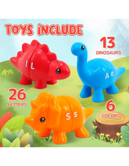 Juguete de Aprendizaje Montessori Ganaj Dinosaurios 26 Letras