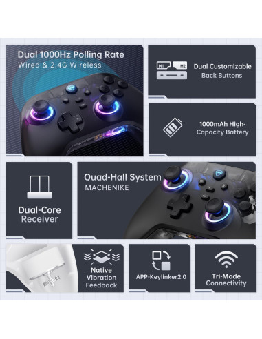 Controlador Bluetooth Machenike G3V2 para PC/Switch/iOS/Android